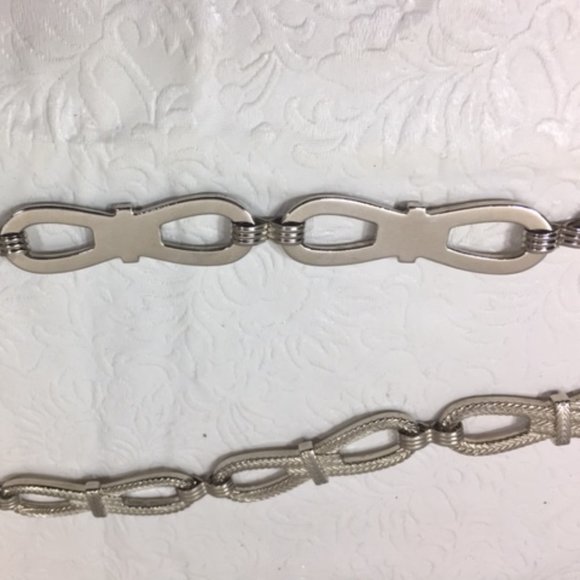Metal Silver Toned Chain Loops Infinity Rope Design Belt 40" - Picture 5 of 5